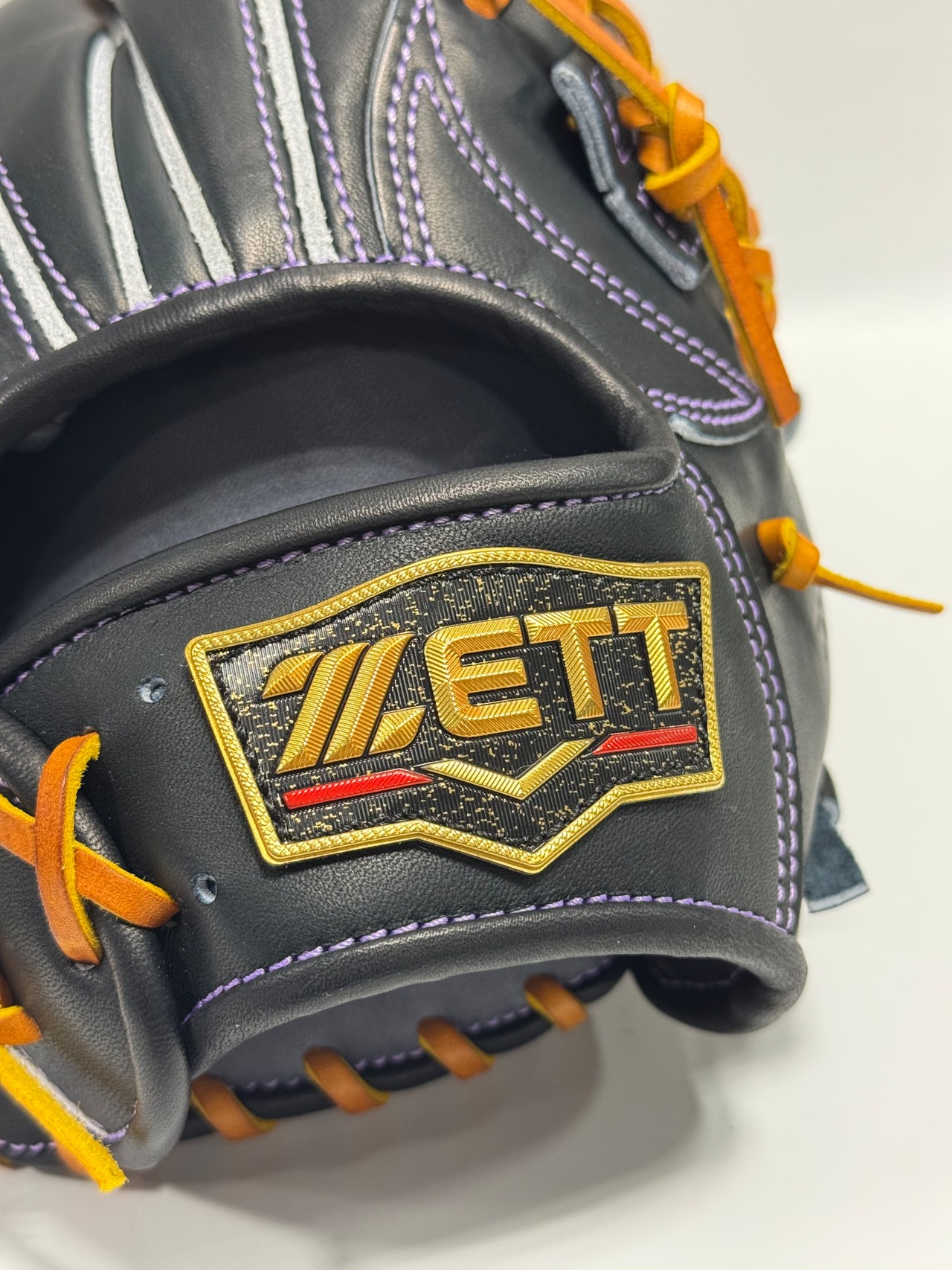 ZETT PROSTATUSーゼットプロステイタス michii supreme order 硬式グローブ ゼットミチイオリジナルグラブ 右投げ用 277型 佐野モデル ナイトブラック×ライトパープル 83・画像8