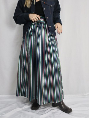 stripe satin skirt【8041】