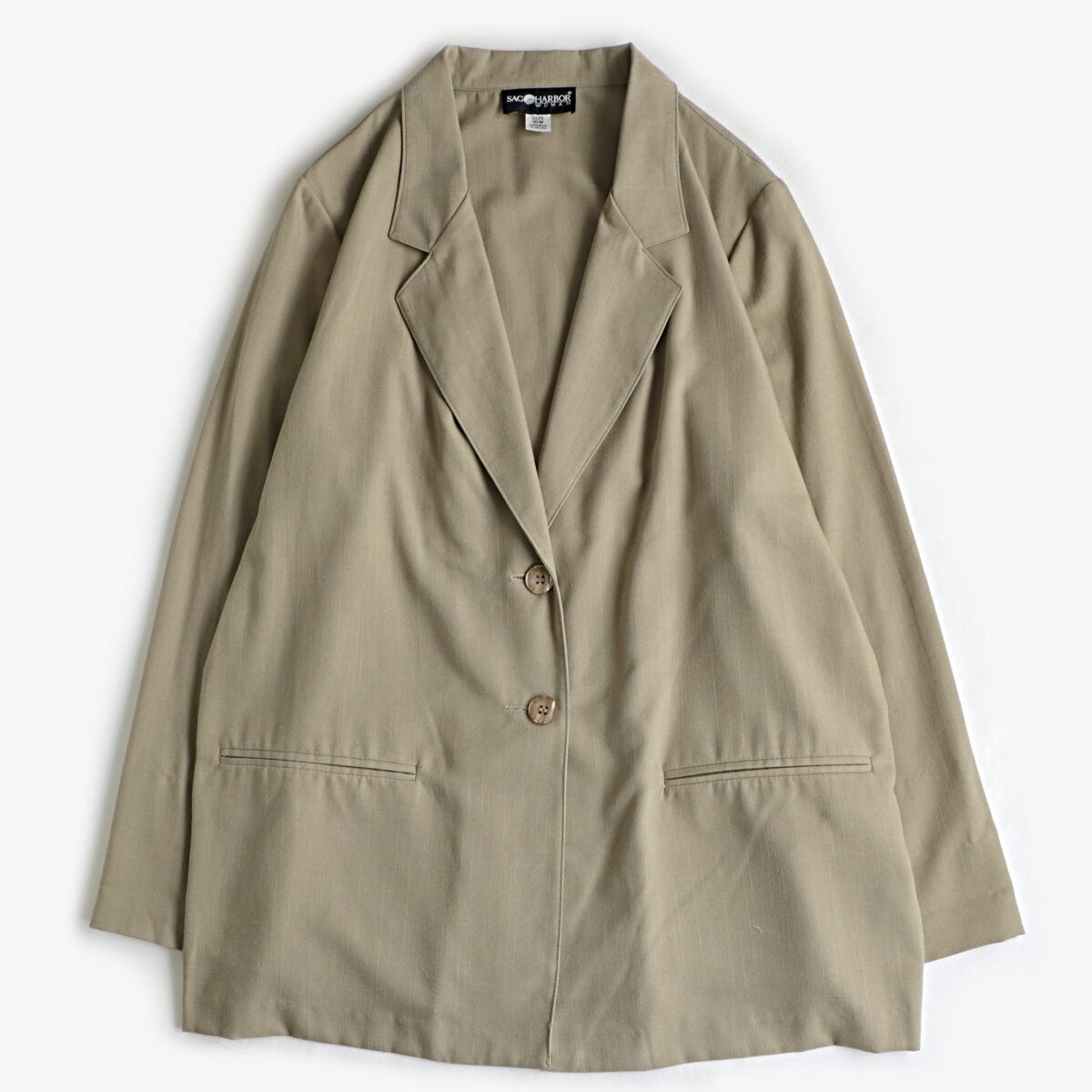 90s SAG HARBOR テーラード 2ボタン ポリレーヨン ジャケット 古着 used