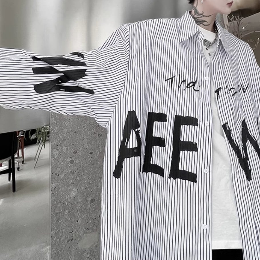 スペルデザイン ストライプシャツ 2colors 00216 | modeluxia