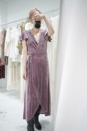 purple rap velours dress