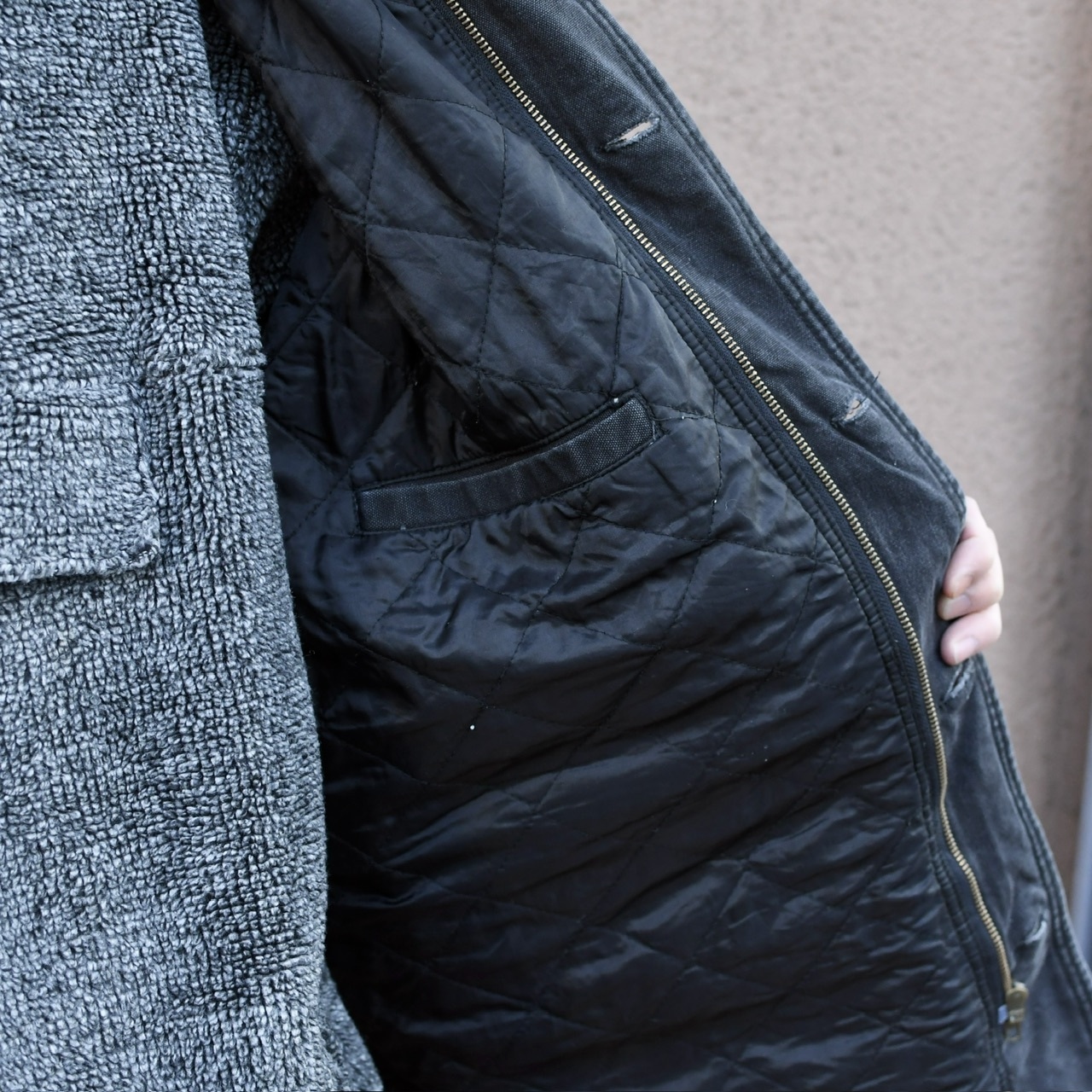 corduroy collar fade black duck coverall