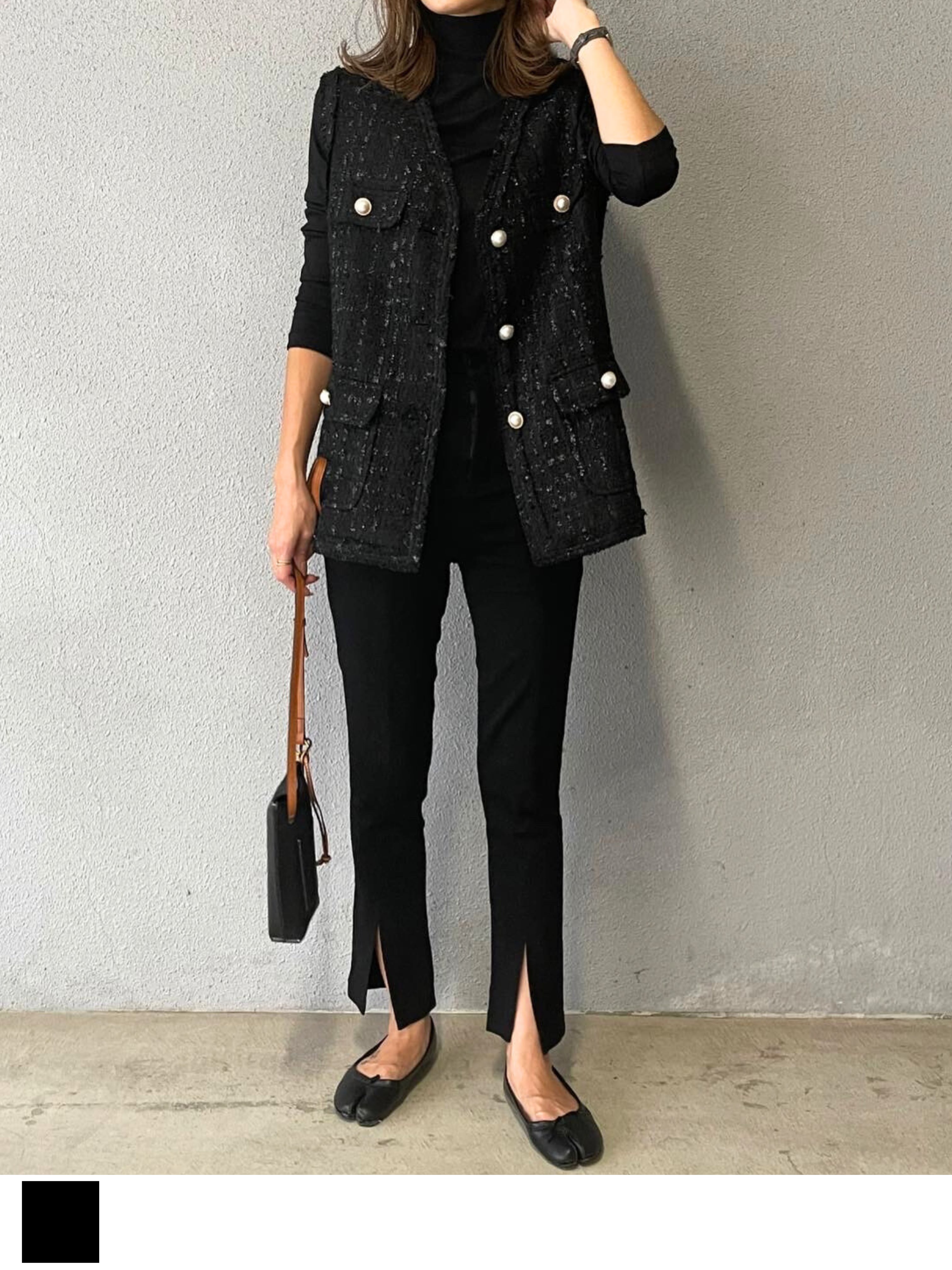 (再入荷)ツイードパールベスト