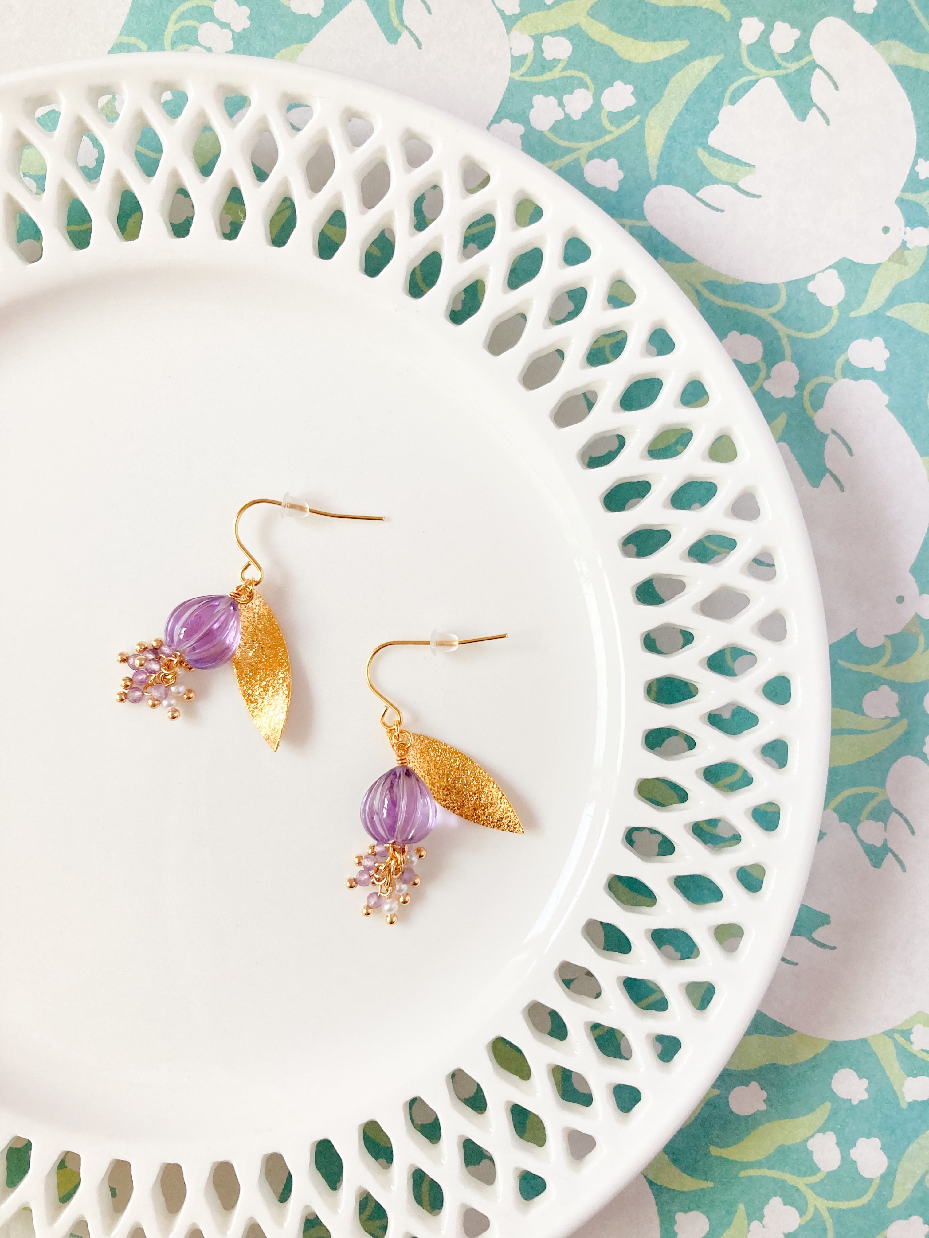 ブルーベル 片耳ピアス/イヤリング すずらんに似た紫のお花