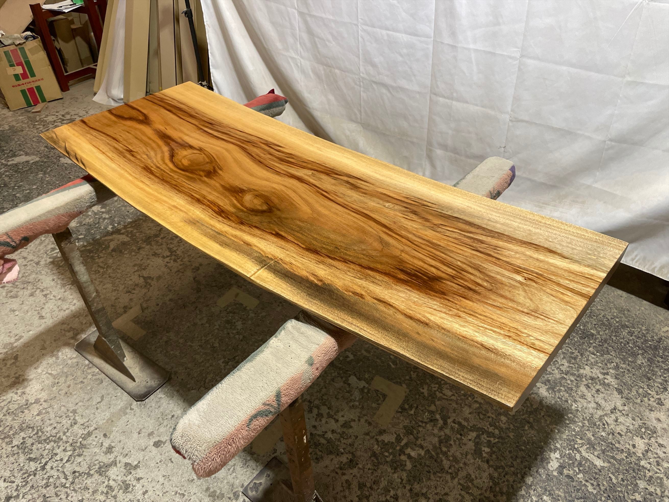 クス9577 楠 一枚板無垢材 1640x520-460x46mm ダイニングテーブル ロー