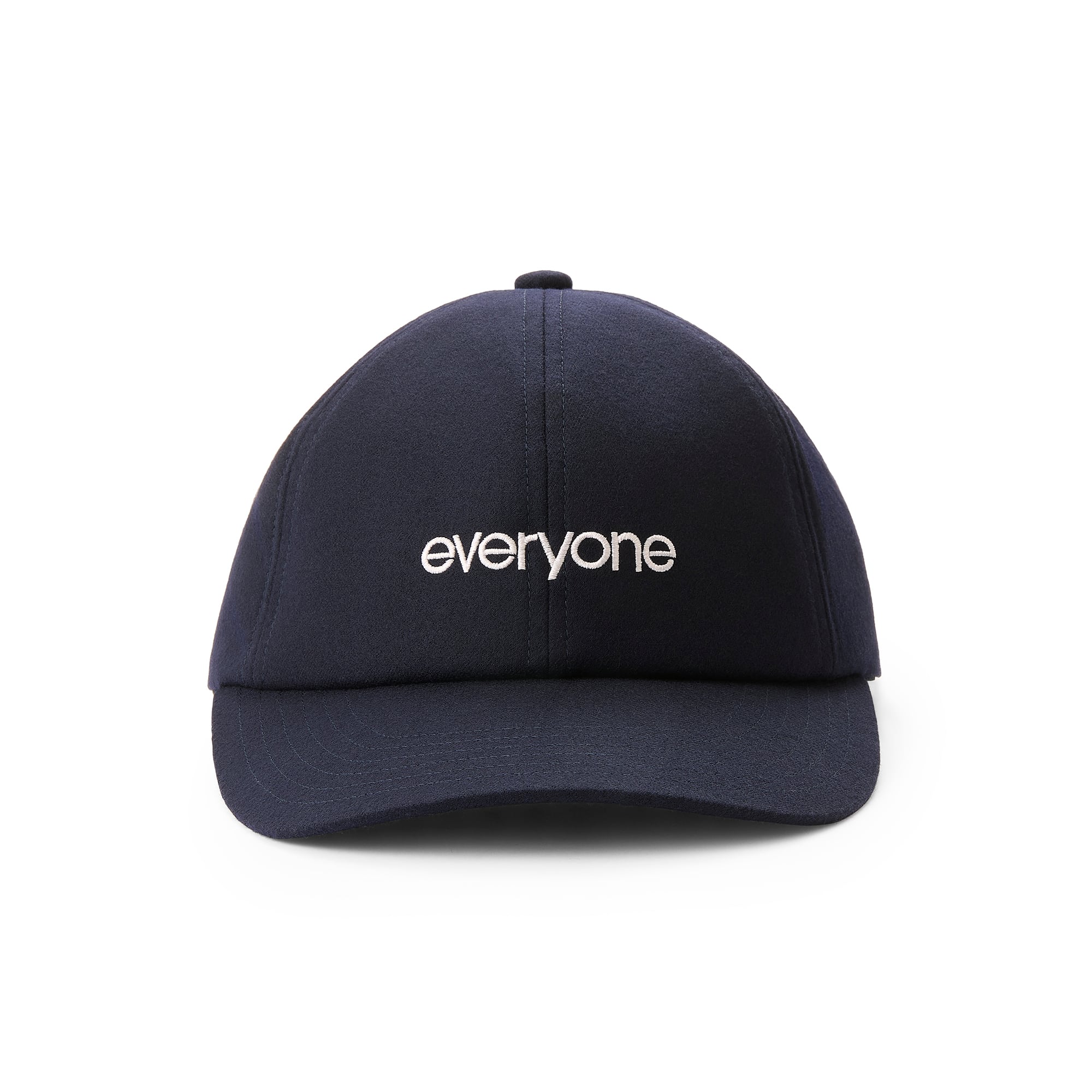 everyone wool flannel original logo 6-panel cap (NAVY) | everyone