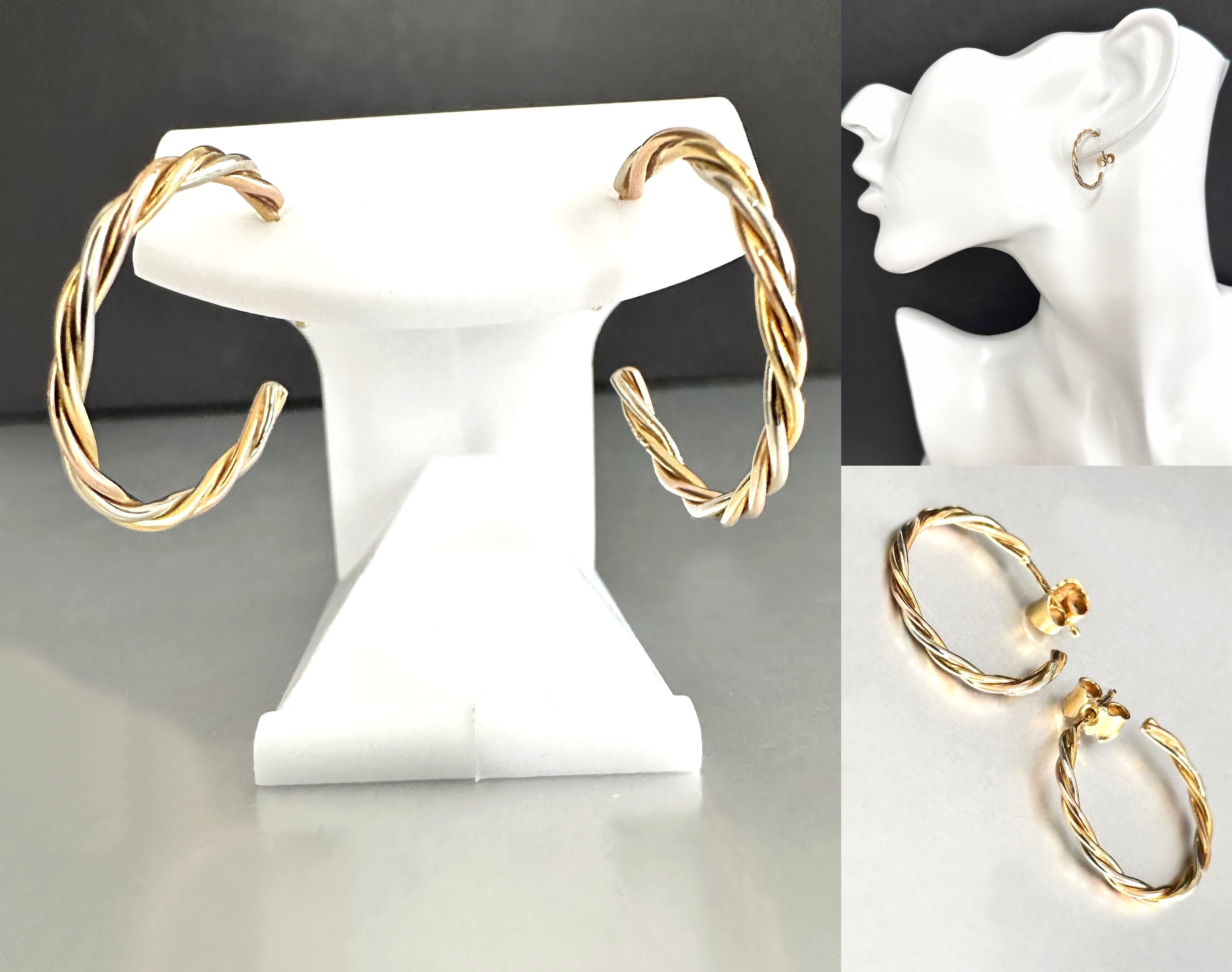 CARTIER / カルティエ トリニティ ピアス ツイスト フープ K18 スリー