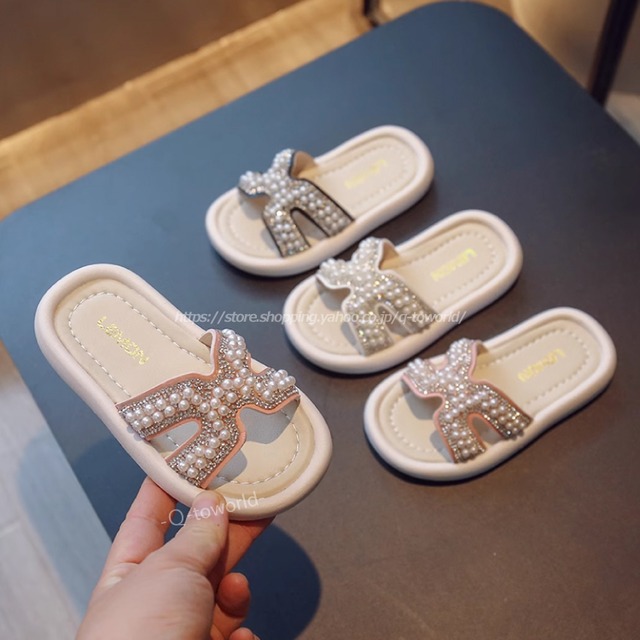 【13㎝-22㎝】シューズ　サンダル　パールライン　トレンド　オシャレ　靴　シューズ　韓国版 カジュアル　子供靴　キッズ靴　