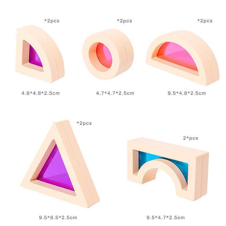 カラフルアクリル積み木25pcs おもちゃ 知育玩具 誕生日プレゼント