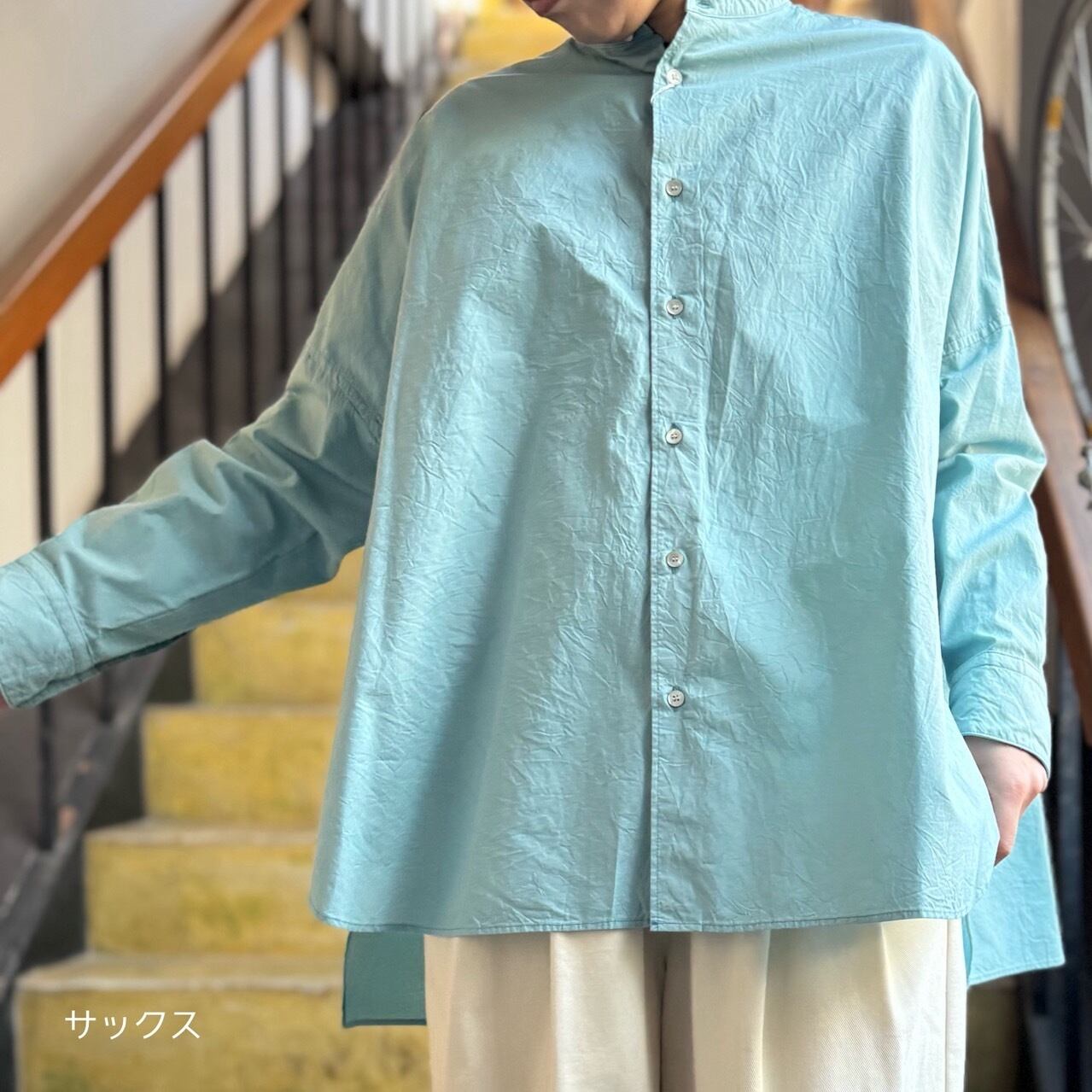 yuni  新品　キャッチワッシャーブラウス yuni - C/キャッチワッシャー ワイドブラウス | clever elephant