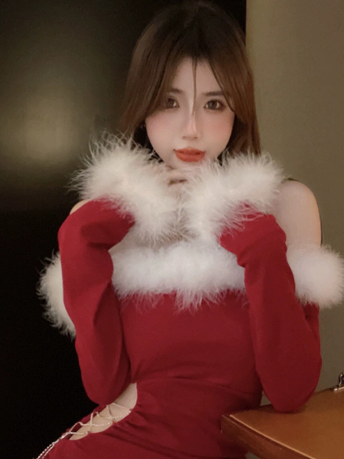 豪華なスプライシングワンラインカラードレス女性春のセクシーな中空ウエストチェーンヒップカバースカート痩身長袖ショートスカート ロング スプリング 春物 ガールズファッション35802663251