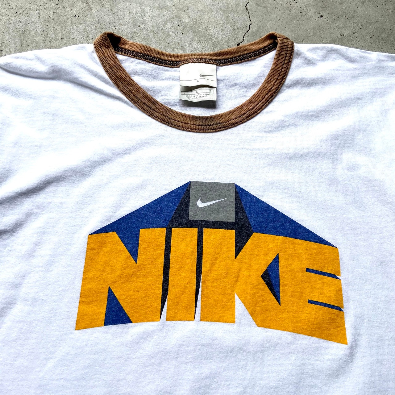NIKE ナイキ スウォッシュ センターロゴ プリント リンガーTシャツ 