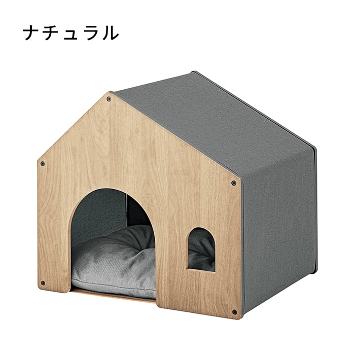 PET-122ペットハウス ペットベット 犬 猫 ペット クッション付き 屋根付き 天然木 木製 ペット かわいい 収納 シンプル 超小型犬 小型犬  ネコ ねこ クッション | DearKM ❤︎フレンチブルドック孔明