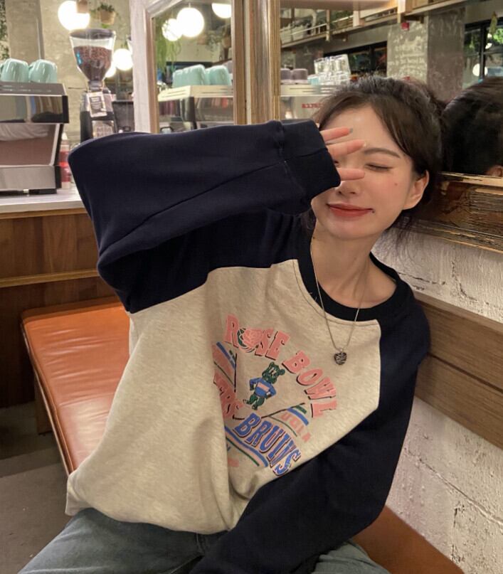 スタイルルーズセーター ジャケット オータムプリント柄 ロング 秋物 モンロー77840483869