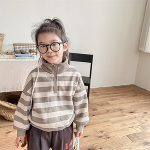 【秋作】ボーダーボア付きトップス 全2色