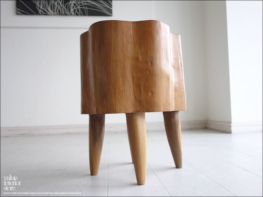 無垢材 プリミティブスツール 総無垢材 プリミティブチーク