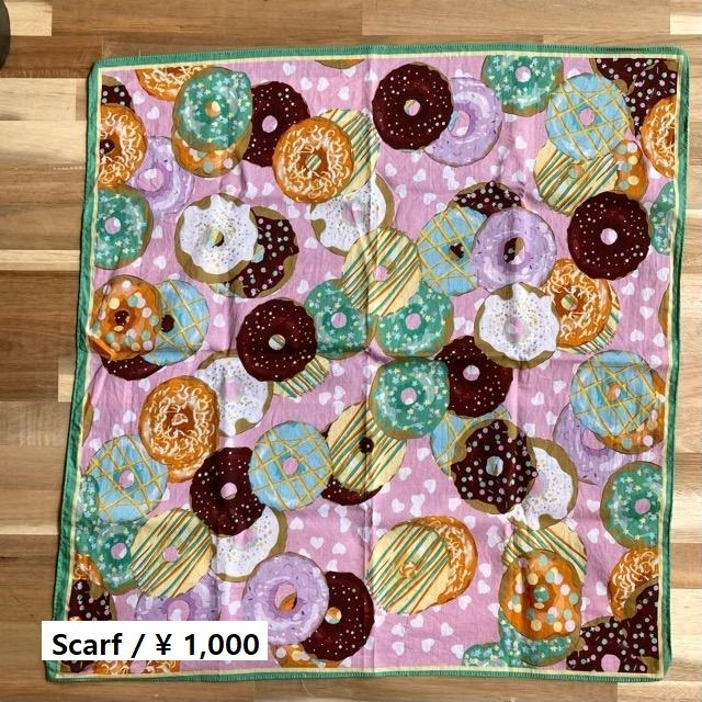 Topanga Accessory　ワンウォッシュコットンバンダナ　DONUT ピンク