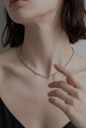 オーバルボールチェーン シルバーネックレス Silver925