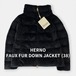 未使用 HERNO ヘルノ エコファー ショート ダウンジャケット FAUX FUR DOWN JACKET 高級ダウン PI1166D 黒 ブラック 38 / J&NREUSE レディース アウター