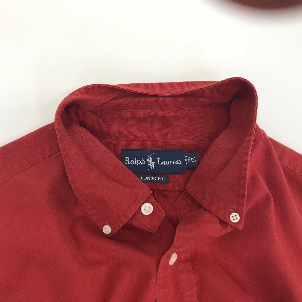 ラルフローレン RALPH LAUREN 長袖ボタンシャツBD XL レッド赤 - シャツ