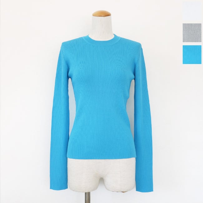 PASSIONE (パシオーネ) ニット リブ クルーネック サイドスリット 長袖 616977