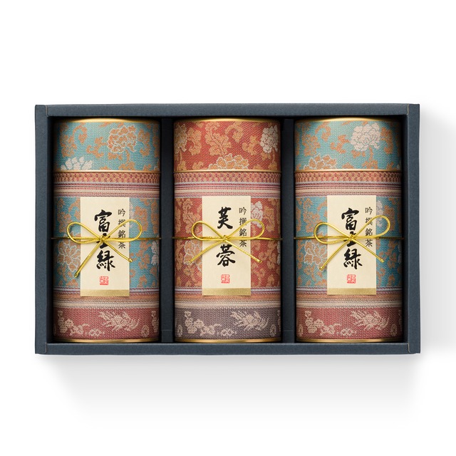 ギフト茶缶【A-009】芙蓉200g×1缶・富士緑200g×2缶