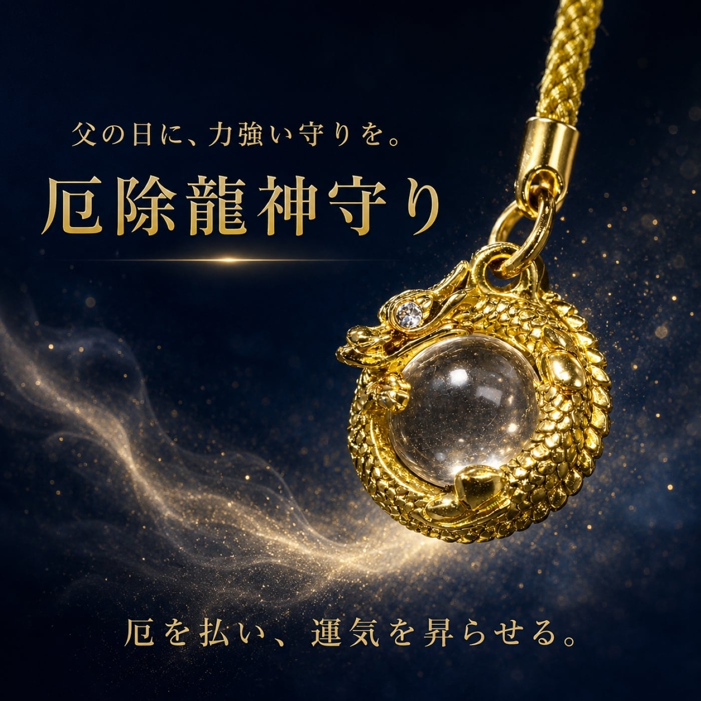 父の日 プレゼント 龍神守 黄金昇龍お守り｜厄除け 金運上昇 開運 魔