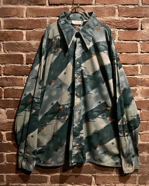 【Caka act3】70's Flower × Paint Pattern Vintage L/S Shirt