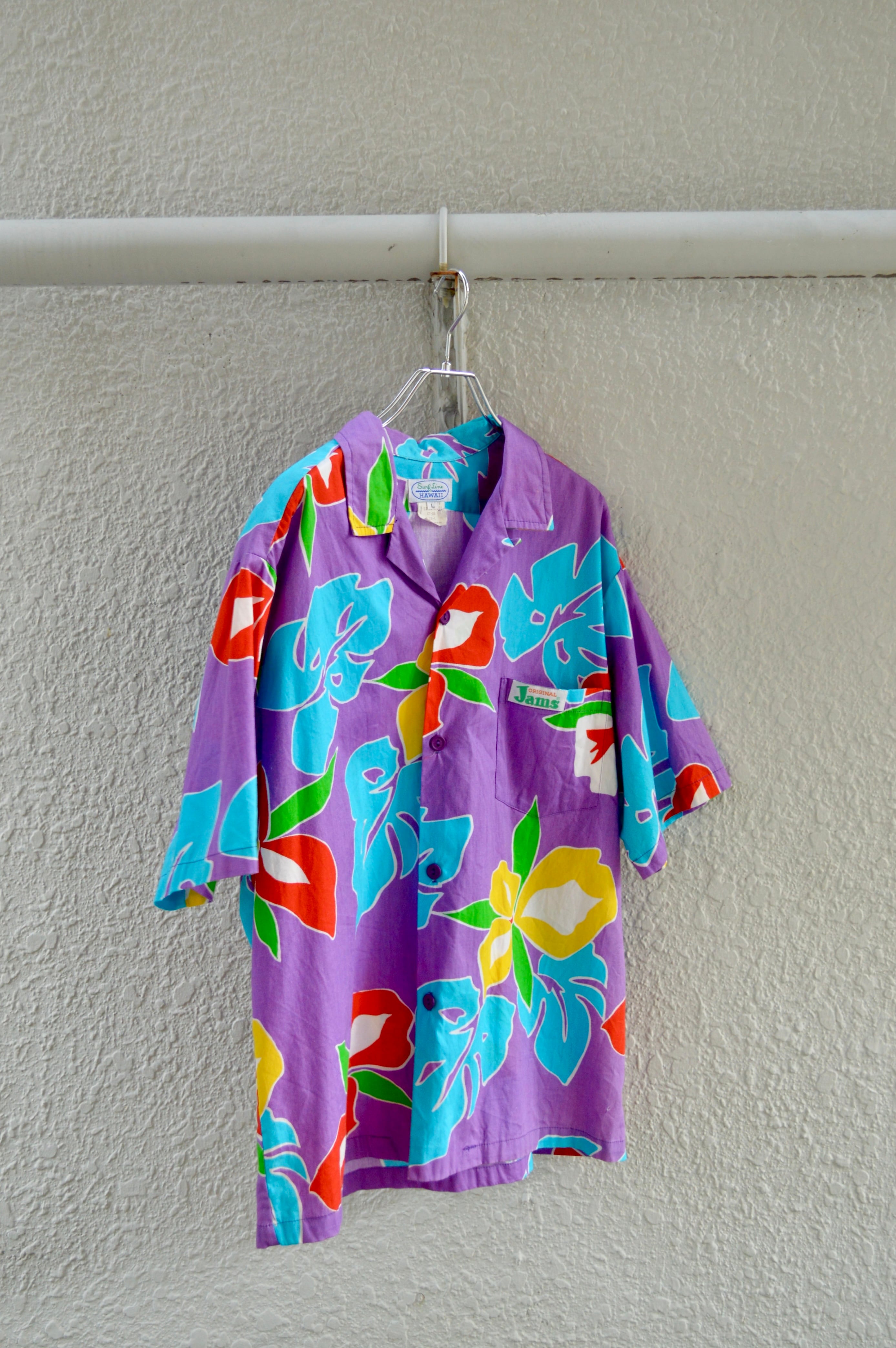 SurfLine Hawaii 80s Aloha Shirts Vintage fabric TIKITEX社製 サーフ