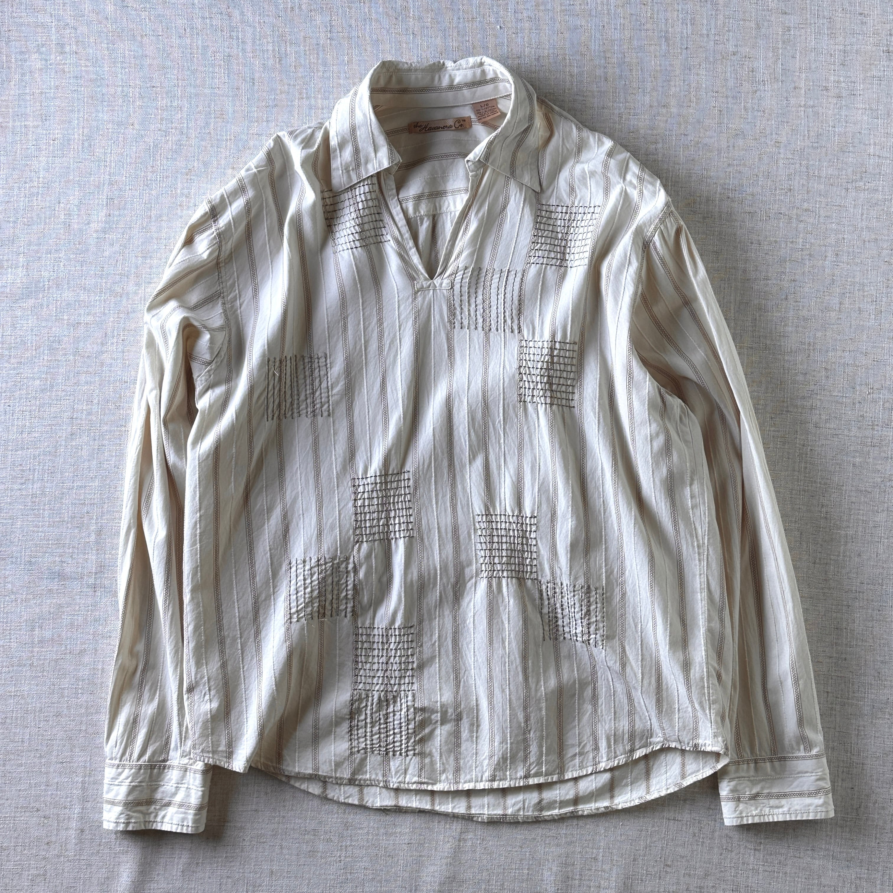 90's The Havanera Co. Embroidered Skipper Shirt,Unisex L