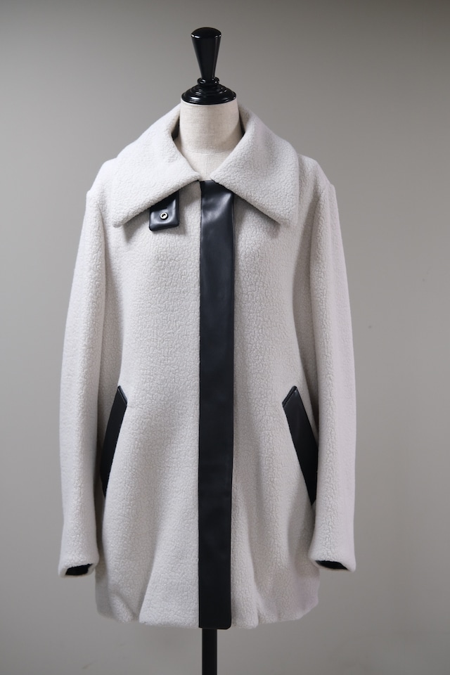 【Mame Kurogouchi】Wool Boa Coat - ecru -