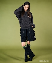 オパールフラワースウェットシャツ (BLACK) CQ-49033
