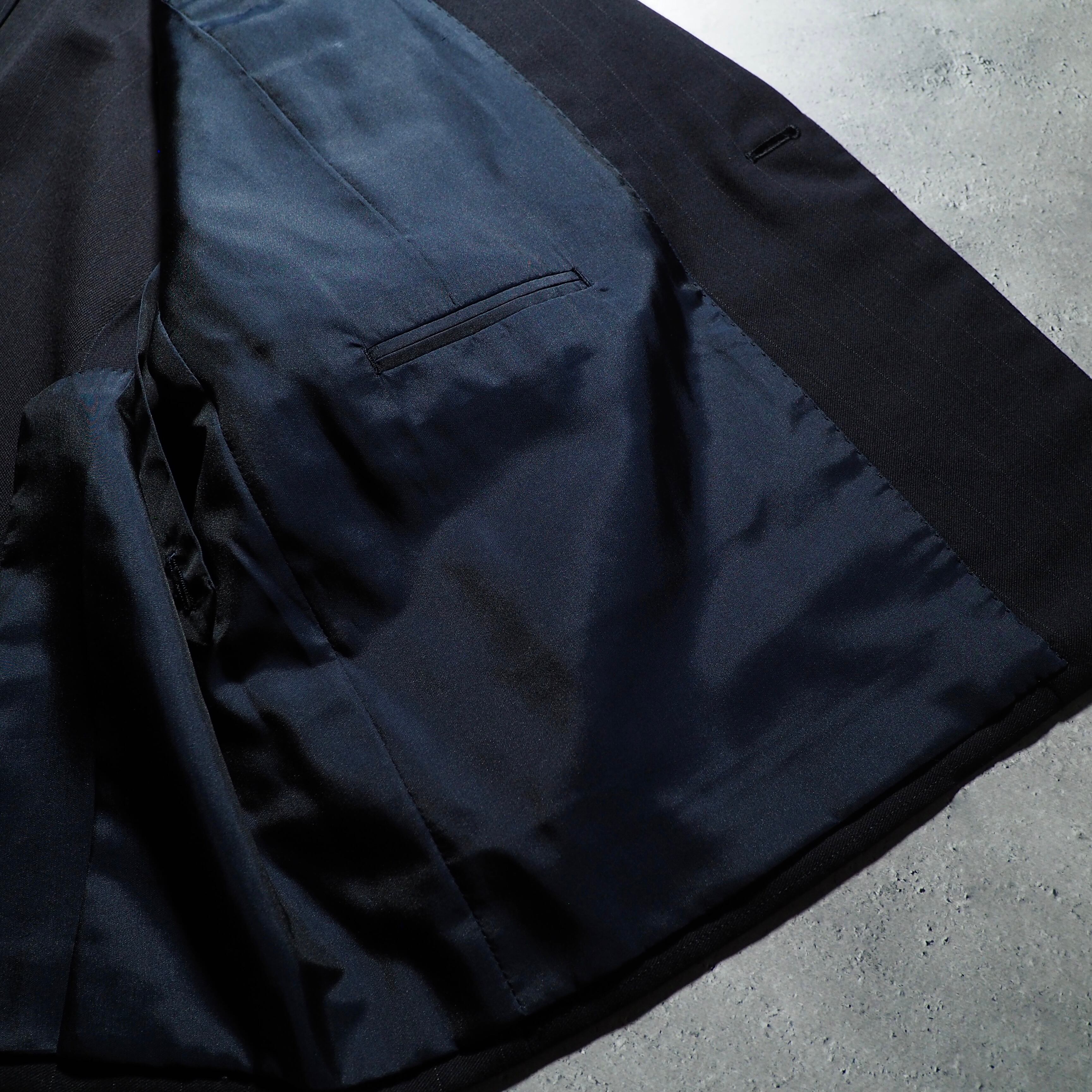 1980 - 90s Beautiful Black stripe vintage Double tailored jacket