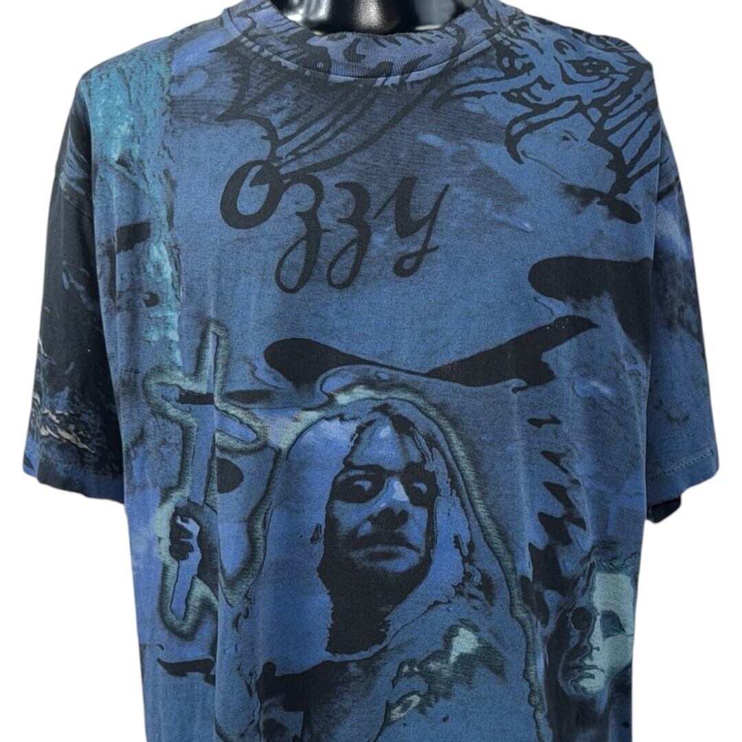 Ozzy Osbourne 総柄Tシャツ ヴィンテージ　XL OZZY OSBOURNE】オジー・オズボーン OVP Vintage Tシャツ XL