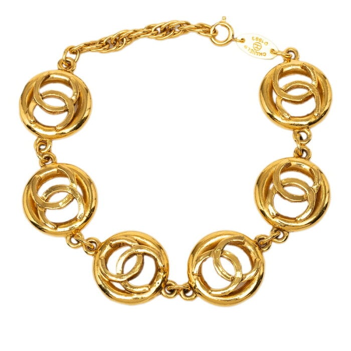 CHANEL ココマーク チェーン ブレスレット ゴールド シャネル ココマーク ヴィンテージ チェーン ブレスレット ゴールド