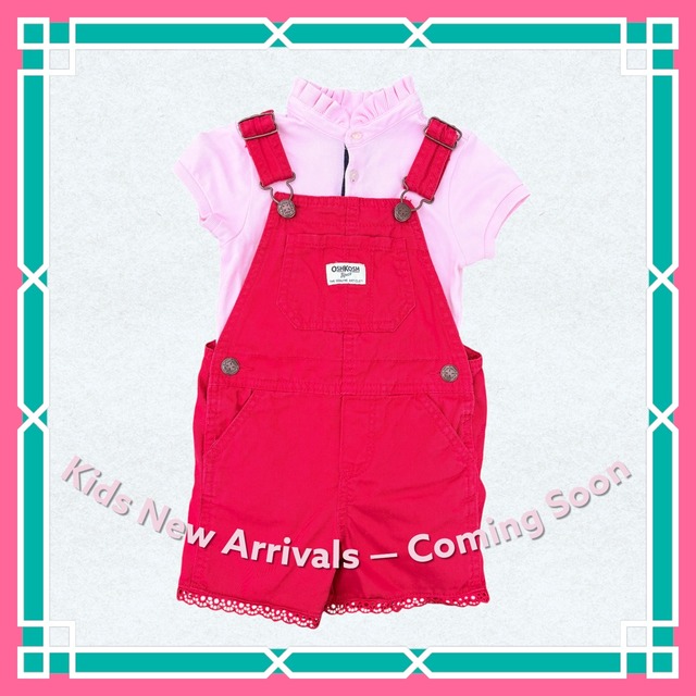 【KIDS】OSHKOSH Red Short Overalls size:2T