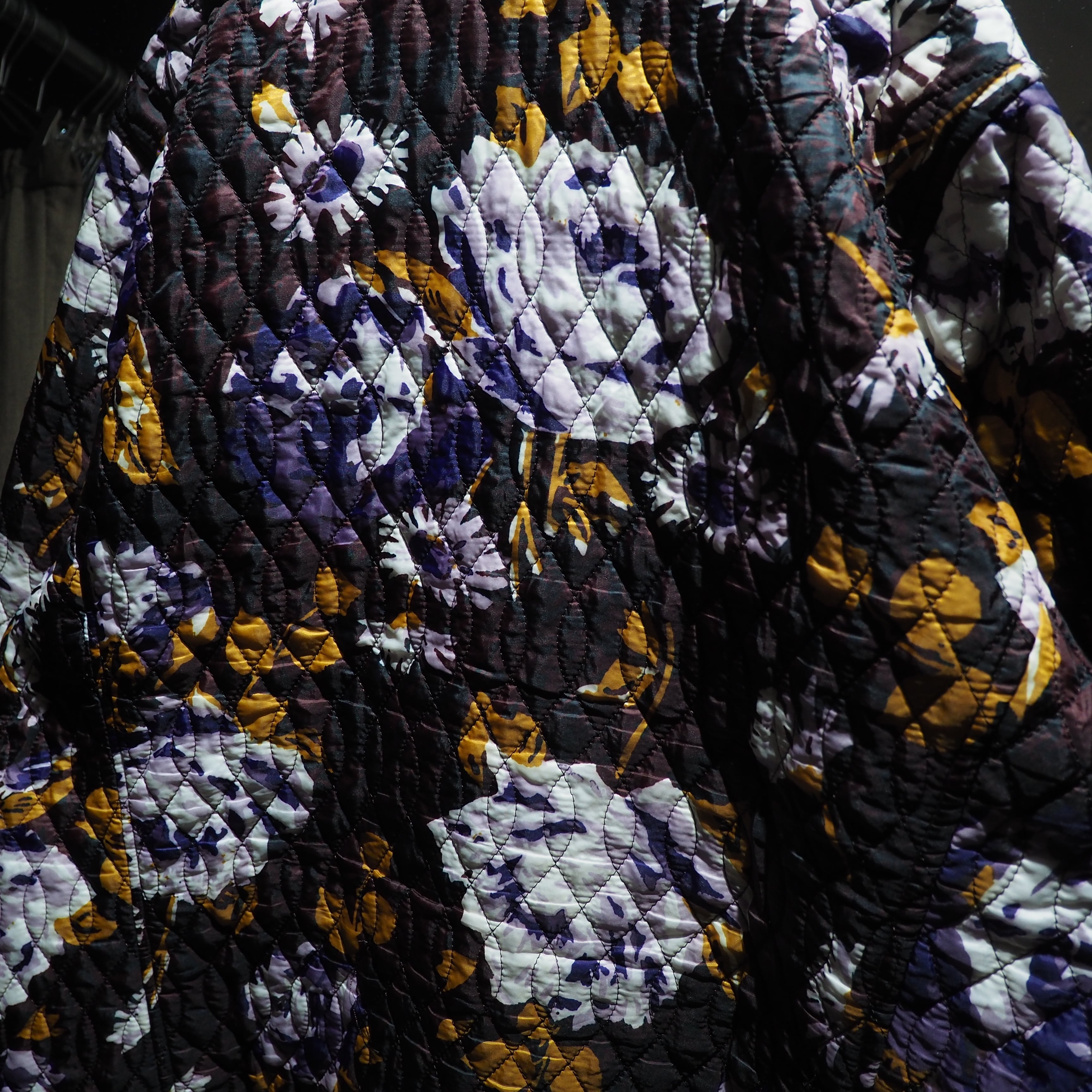 " LANDS END " Beautiful Flower full pattern Design quilting track jacket