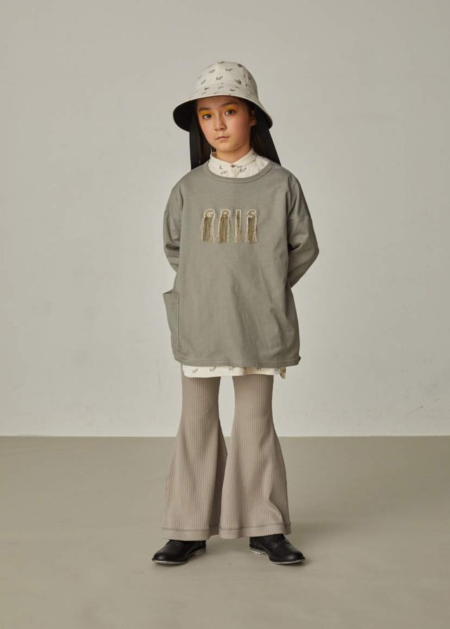 【21AW】GRIS ( グリ )Rib Flared Pants［S/M/L］Ash Gray パンツ リブ フレア