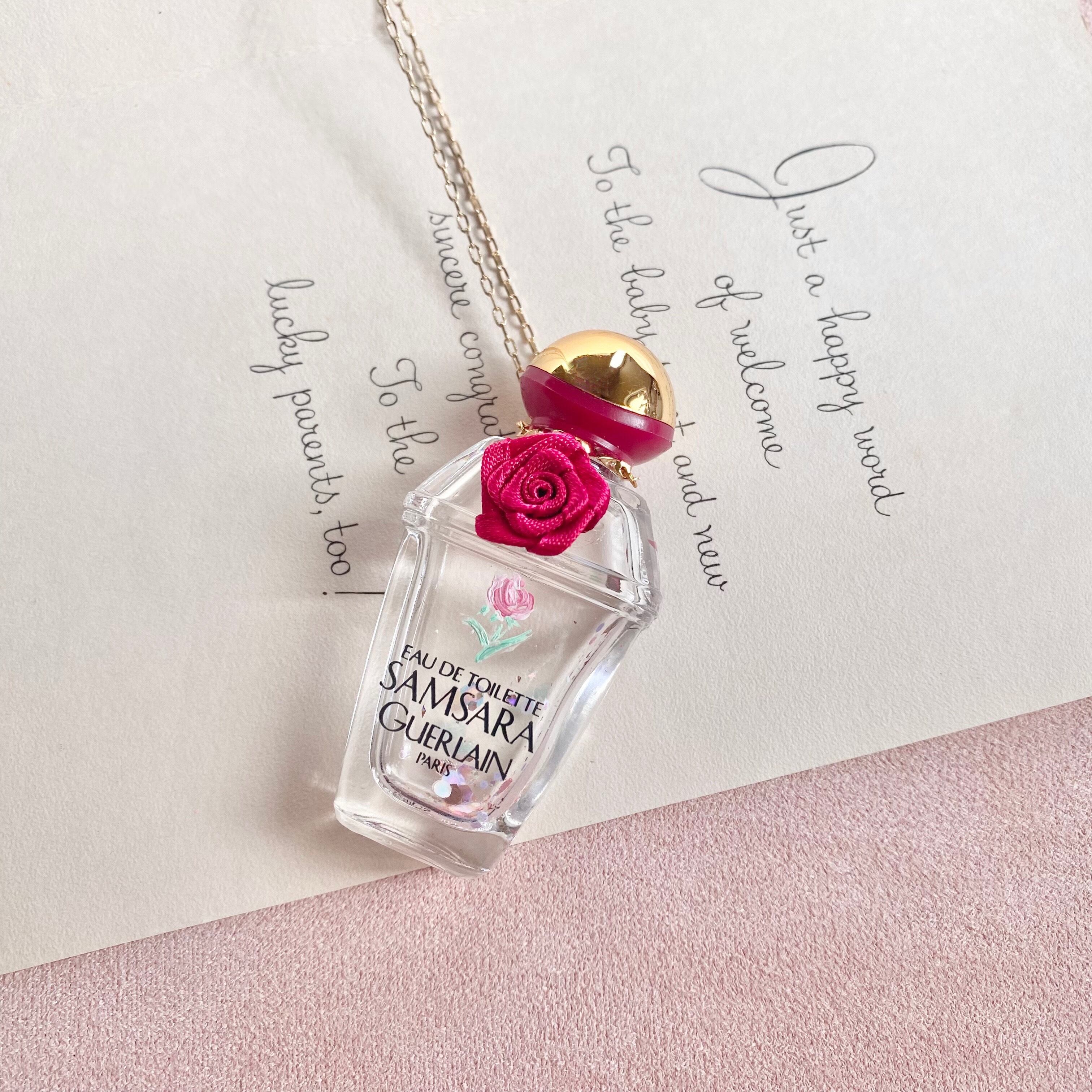 (レッドベルバラ)Hand painted perfume neckless ペイント香水瓶ネックレス
