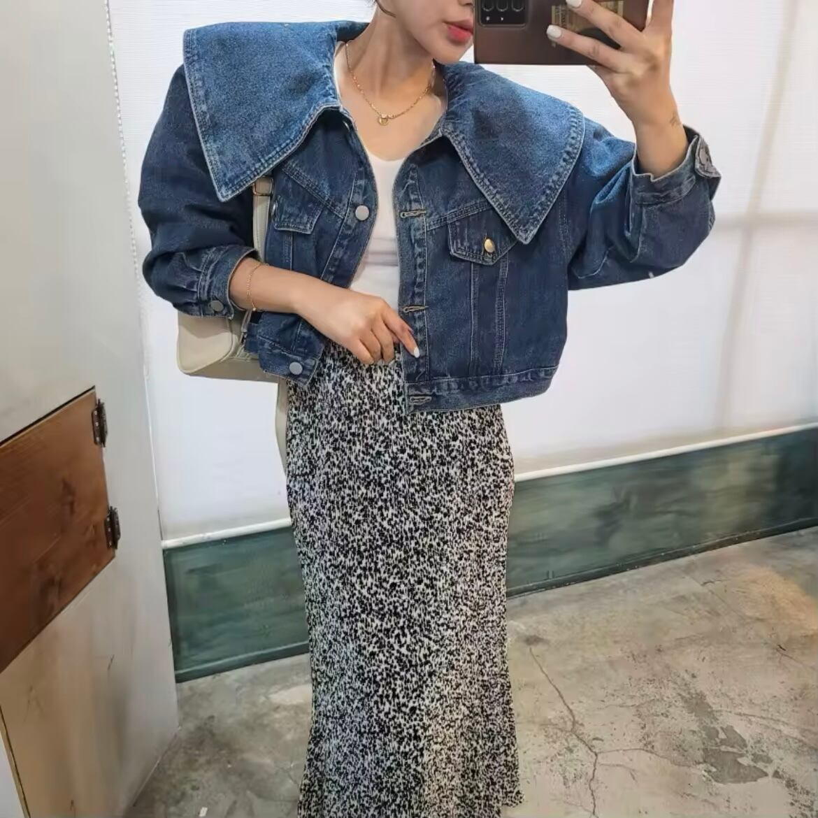 ビッグカラーデニムジャケット