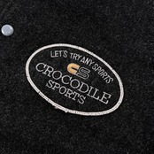Crocodile クロコダイル ワッペン付き スタジャン ジャケット サイズ M /メンズ/ブラック×グレー