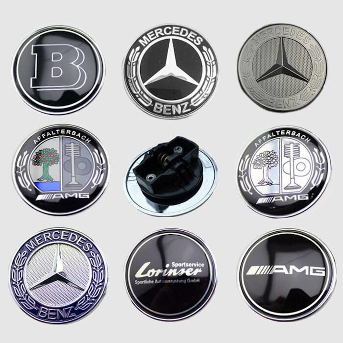 バッジ エンブレム ボンネット A2048170616 57mm Mercedes Benz C CLK