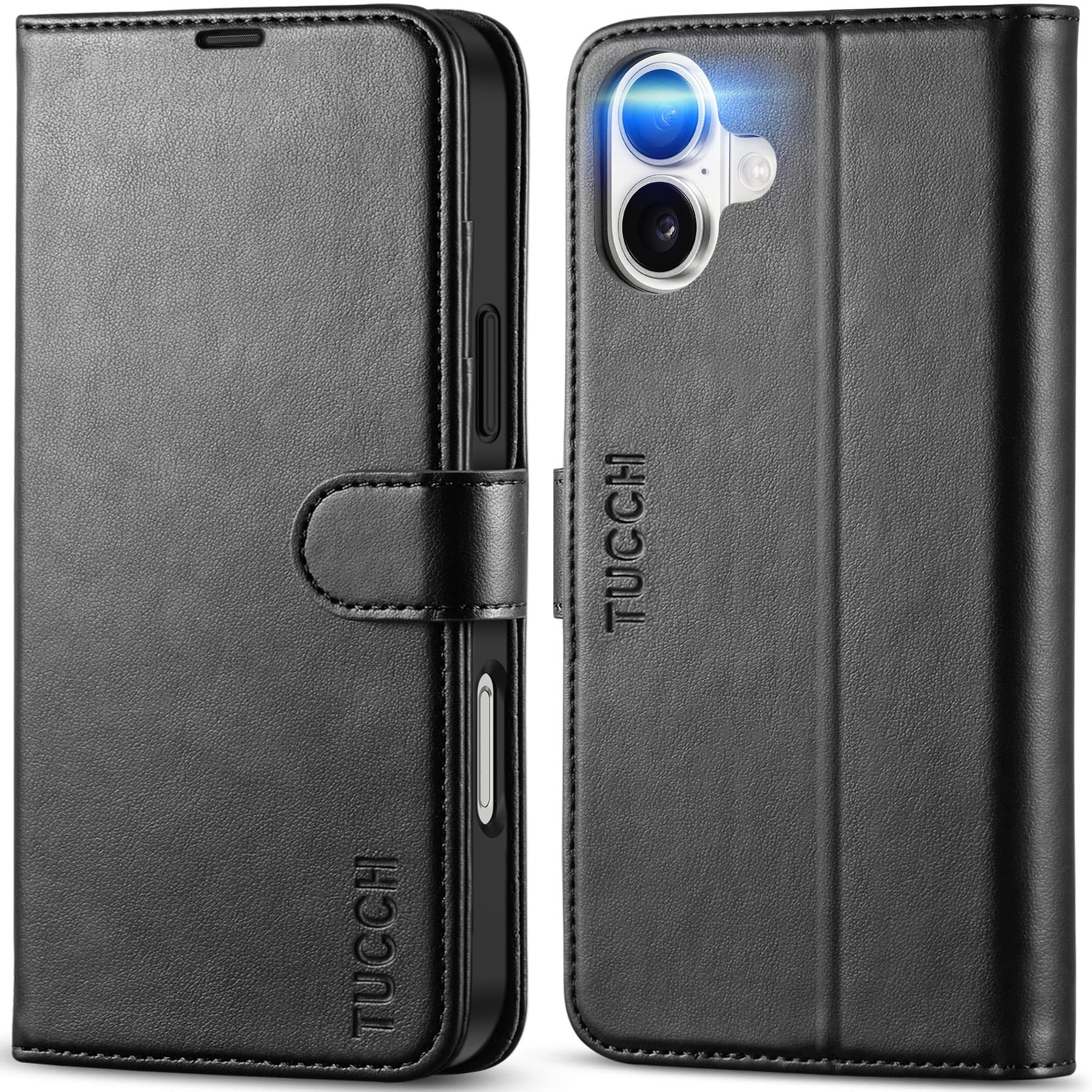 TUCCH iphone 16 Plus 対応 ケース 手帳型 2024年発売 6.7インチ ブラック