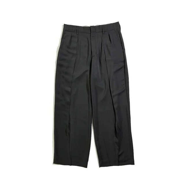 PE DRAPE DOUBLE TUCK PT / PEドレープダブルタックパンツ(GRAY)