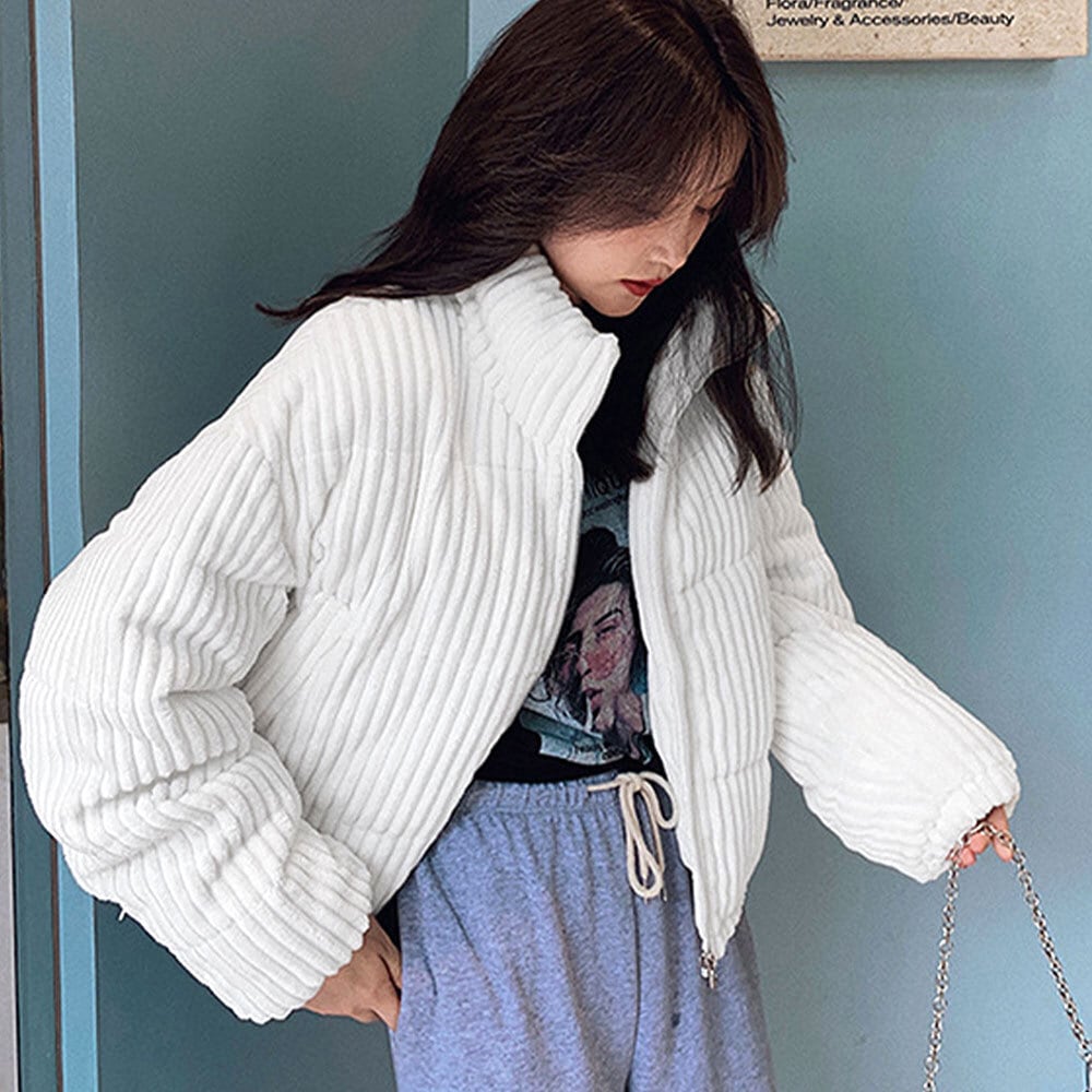 コーデュロイ 中綿 ジャケット レディース 秋冬 韓国 ショート丈 アウター 防寒 保温 おしゃれ ゆったり 大人 かわいい 暖かい ブルゾン ダウン 大人可愛い 大人女子