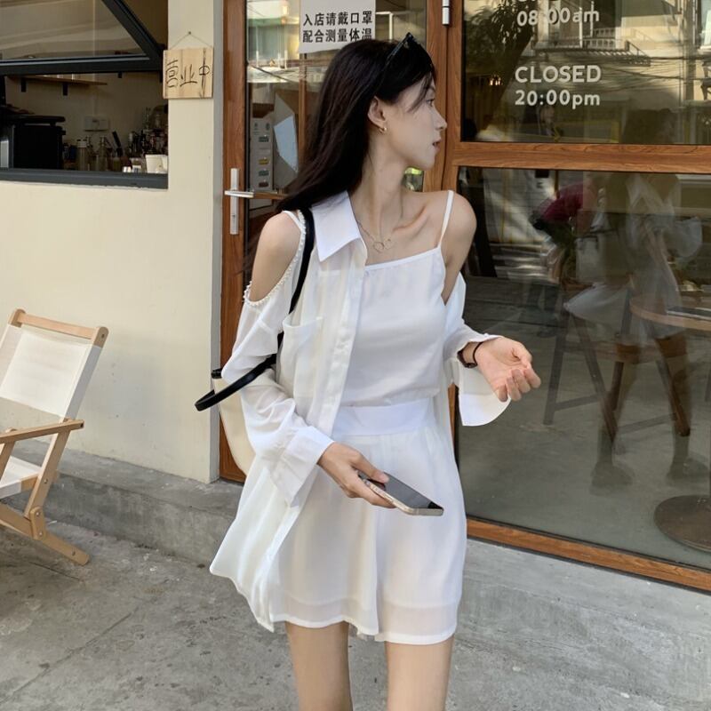 スタイルサマーストラップレスシャツ トップス ルーズパンツ ショーツ レッド 夏物 ブルマー 萌量不足17458451793