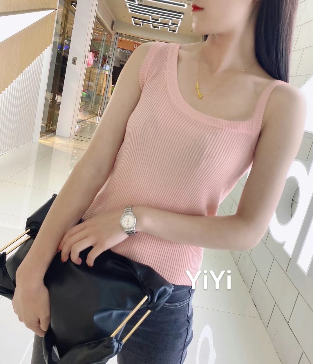 アシンメトリー リブタンクトップ　AJ111-601