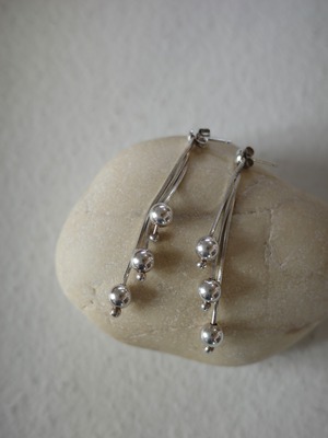 <vintage silver925>fringe beads design pierce