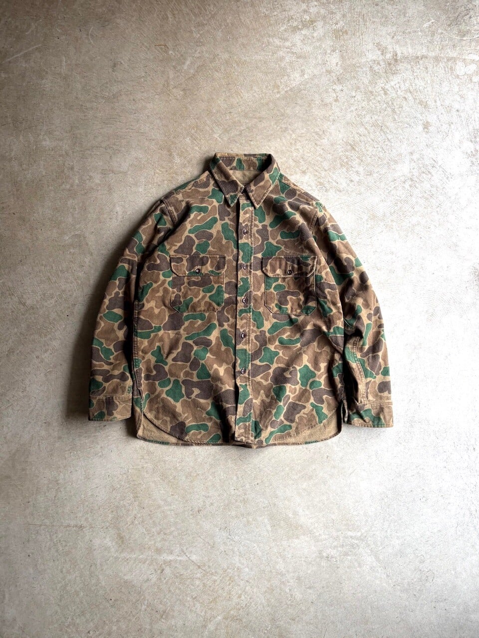 70's-80’s CHAMOIS CLOTH COTTON SHIRTS “DUCK HUNTER CAMO”