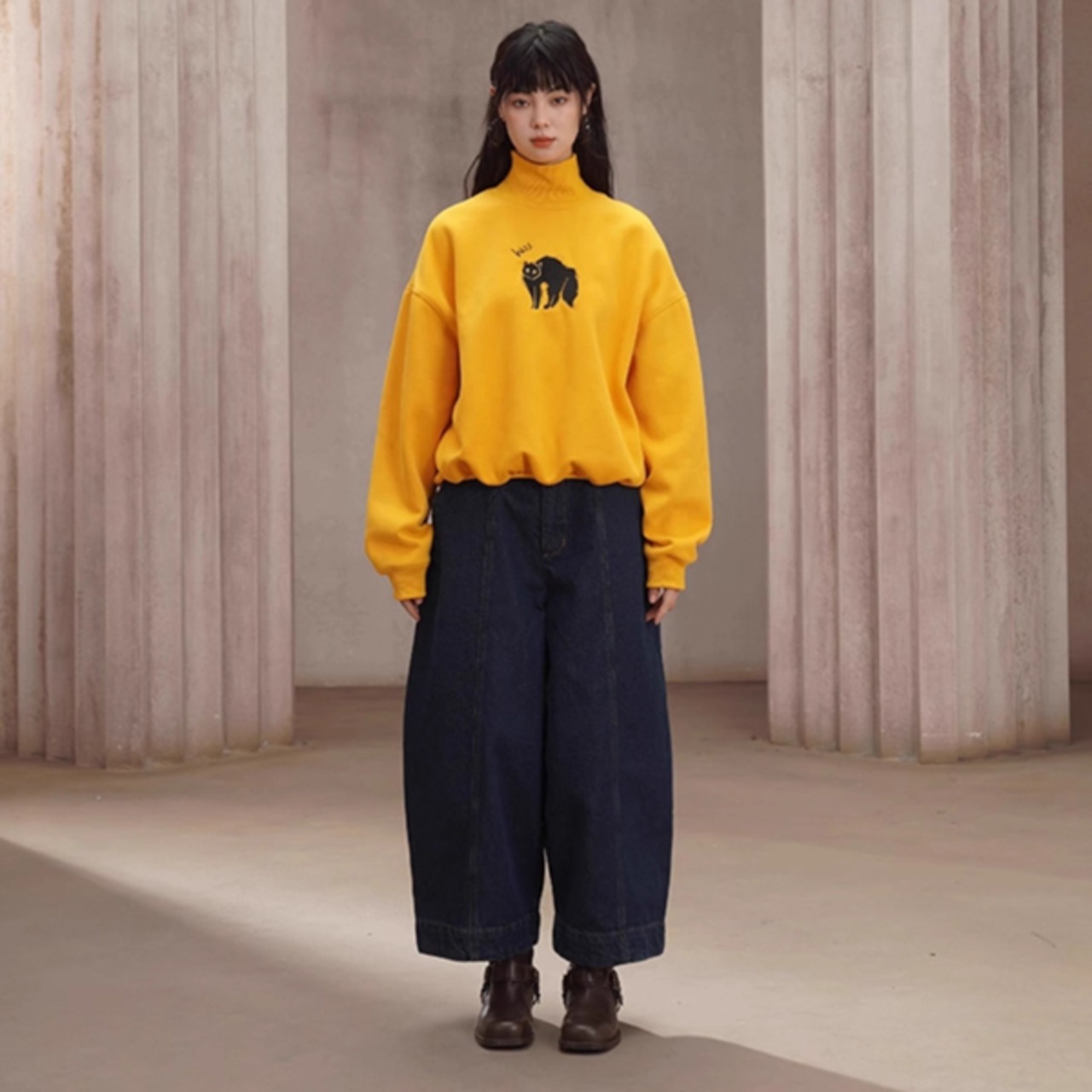 藍の庭を歩く幻のワイドデニム 《C0260》